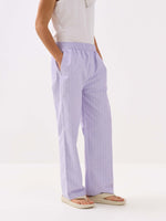 Load image into Gallery viewer, Lavender Striped Oxford Pull-on Pants
