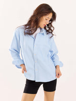 Load image into Gallery viewer, Sky Blue Oversized Cropped Shirt
