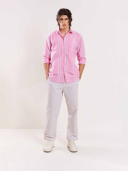 Pink Striped Poplin Shirt