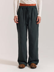 Teal Green Gauze Pull-on Pants