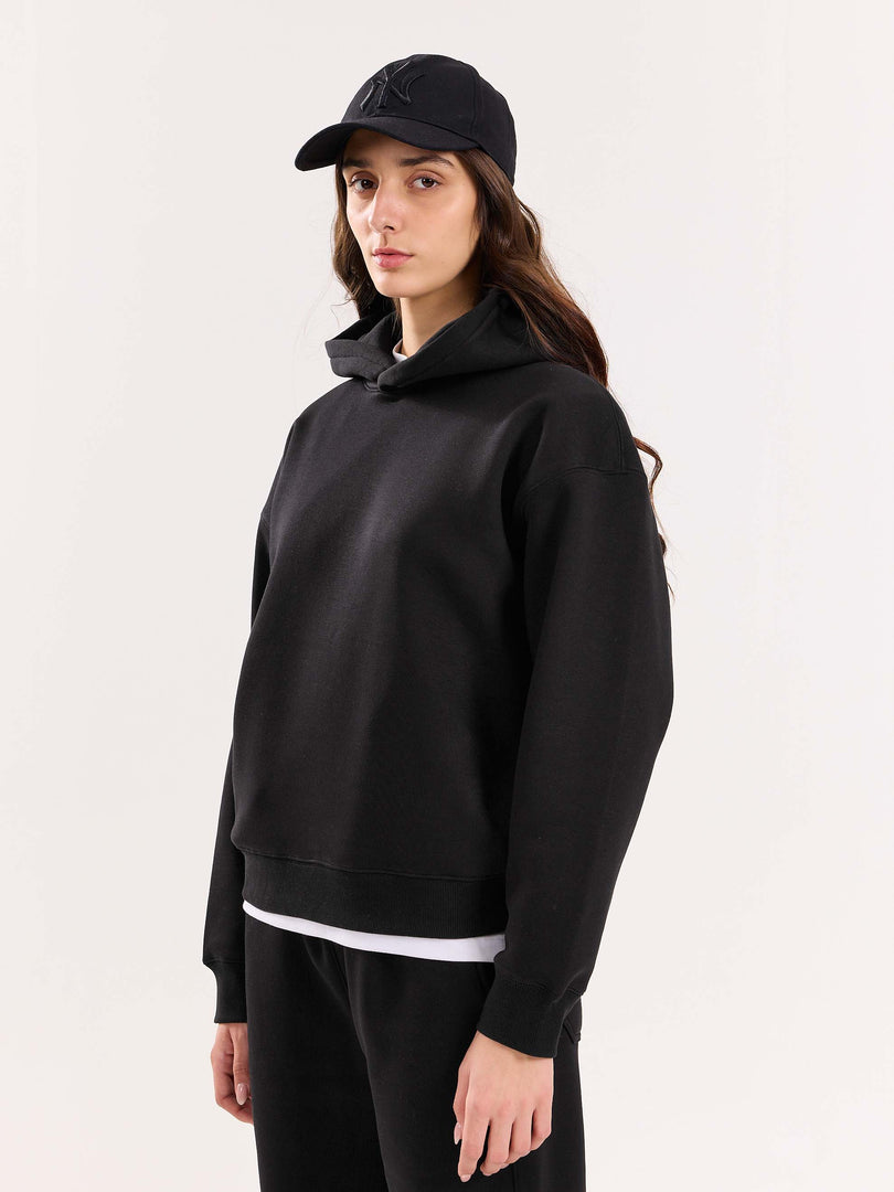 Black Cropped Fit Hoodie ( Pre-Order )