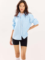 Load image into Gallery viewer, Sky Blue Oversized Cropped Shirt (Pre-Order)
