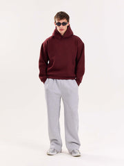 Burgundy Cropped Fit Hoodie