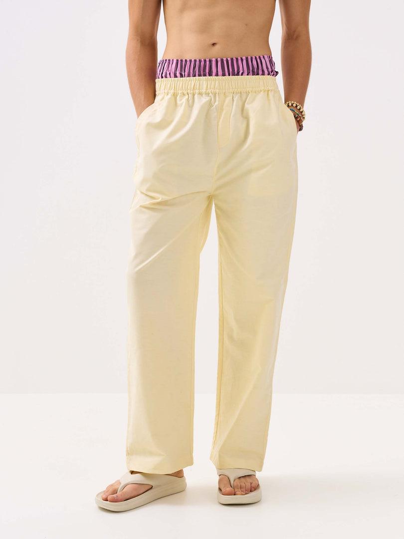 Lemon Yellow Oxford Pull-on Pants