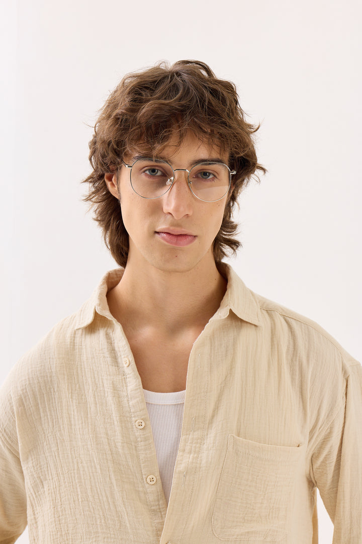 Light Beige Gauze Holiday Shirt