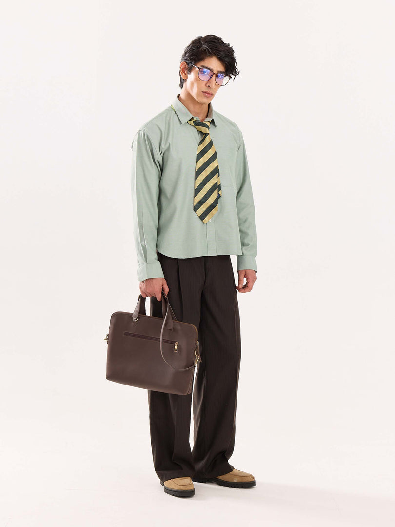 Green Oversized Cropped Shirt (Pre-Order)