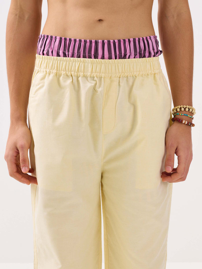 Lemon Yellow Oxford Pull-on Pants