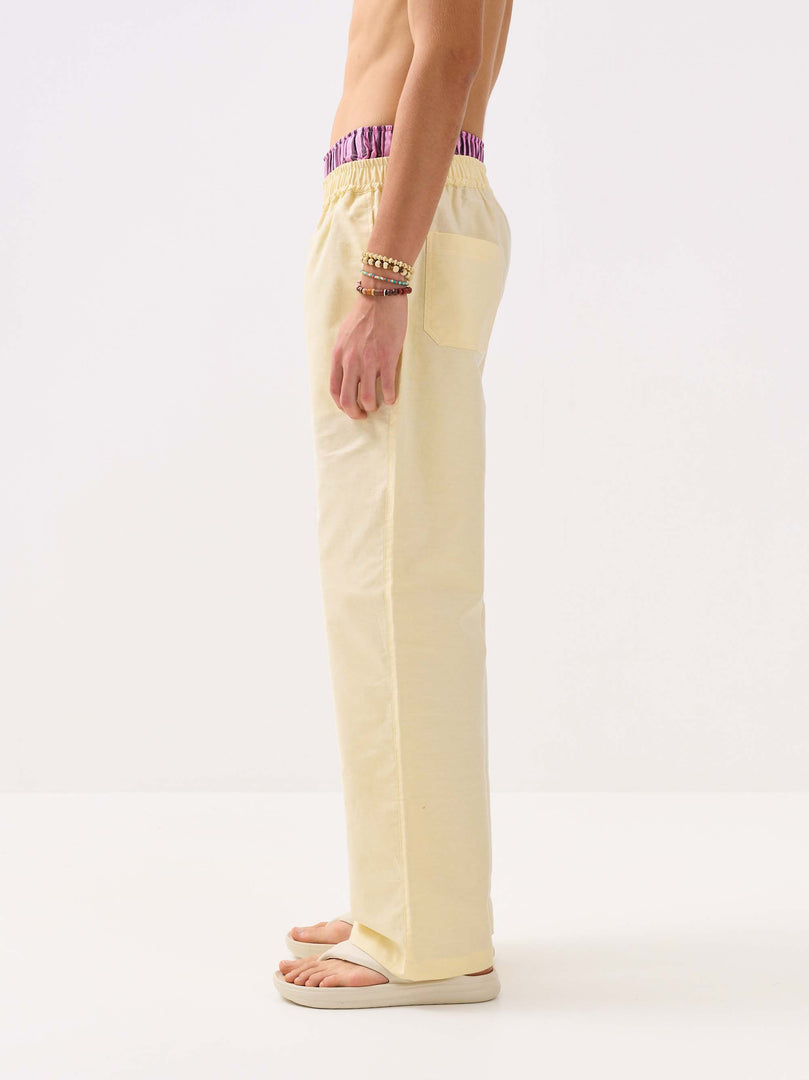 Lemon Yellow Oxford Pull-on Pants