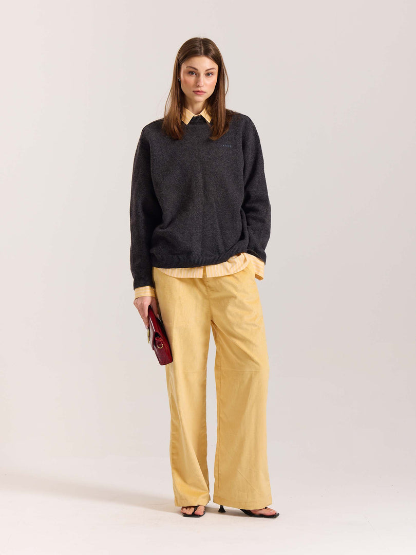 Butter Yellow Corduroy Pull-on Pants