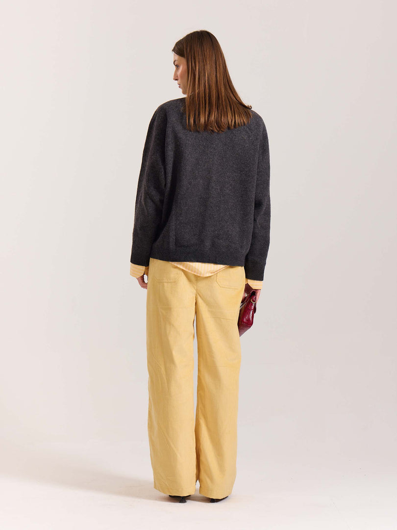 Butter Yellow Corduroy Pull-on Pants