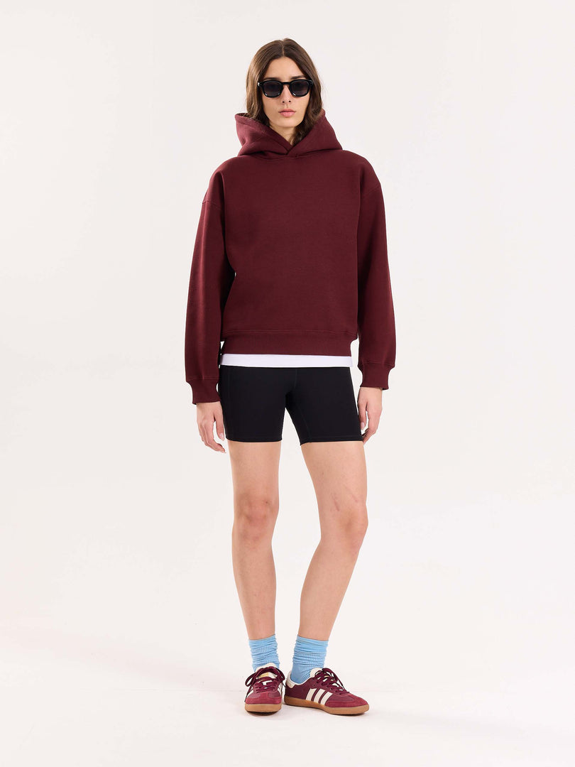 Burgundy Cropped Fit Hoodie ( Pre-Order )