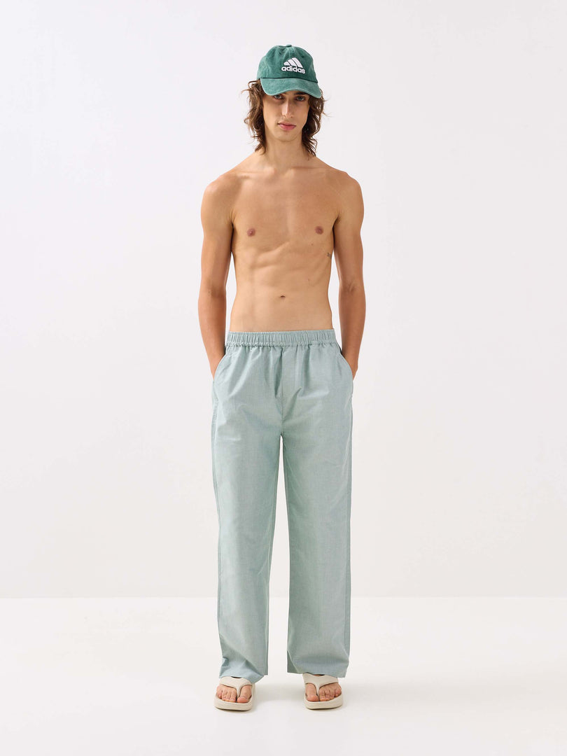 Green Oxford Pull-on Pants