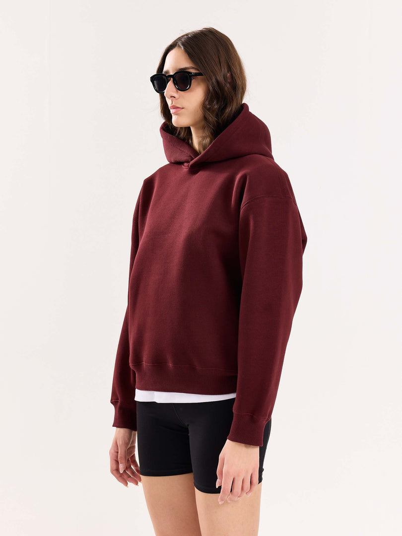 Burgundy Cropped Fit Hoodie ( Pre-Order )