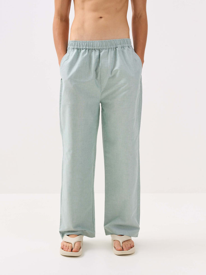 Green Oxford Pull-on Pants