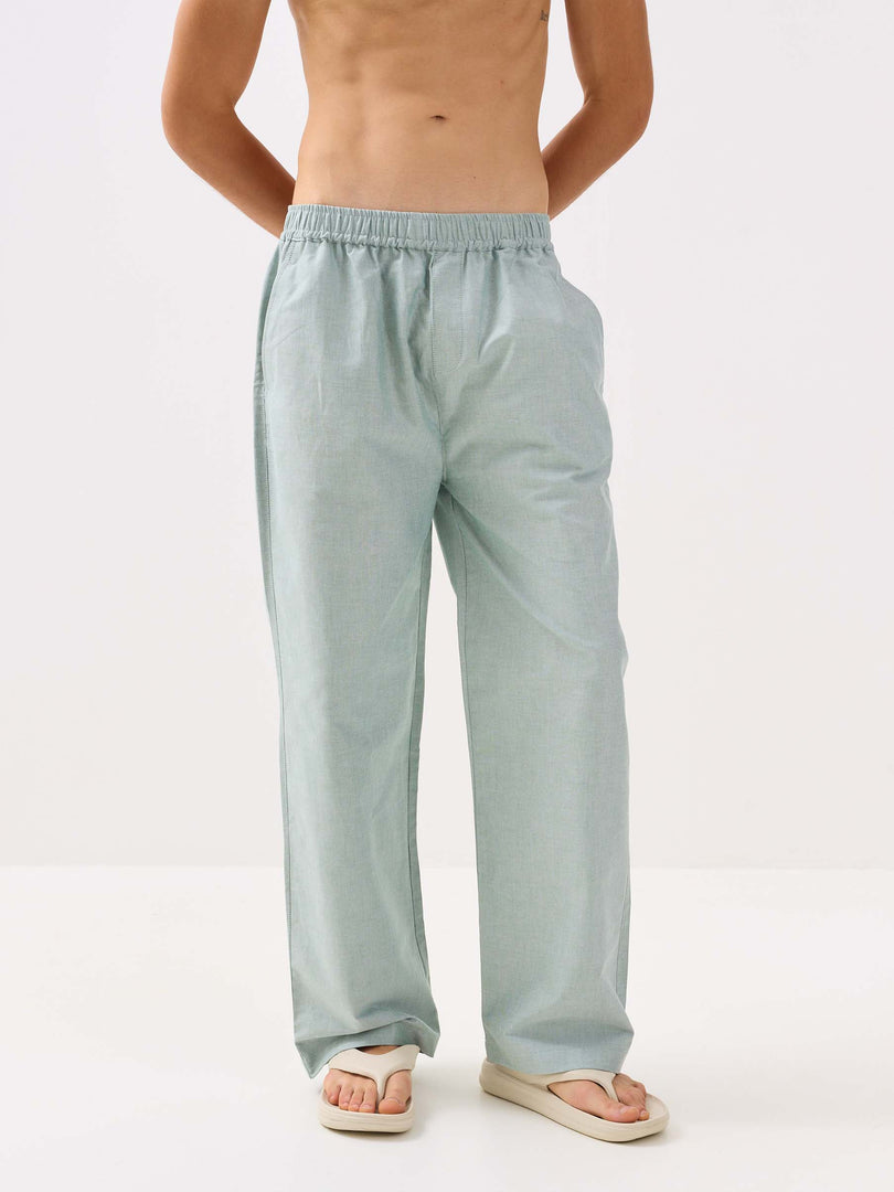 Green Oxford Pull-on Pants