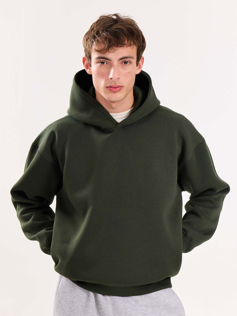 Dark Green Cropped Fit Hoodie ( Pre-Order )