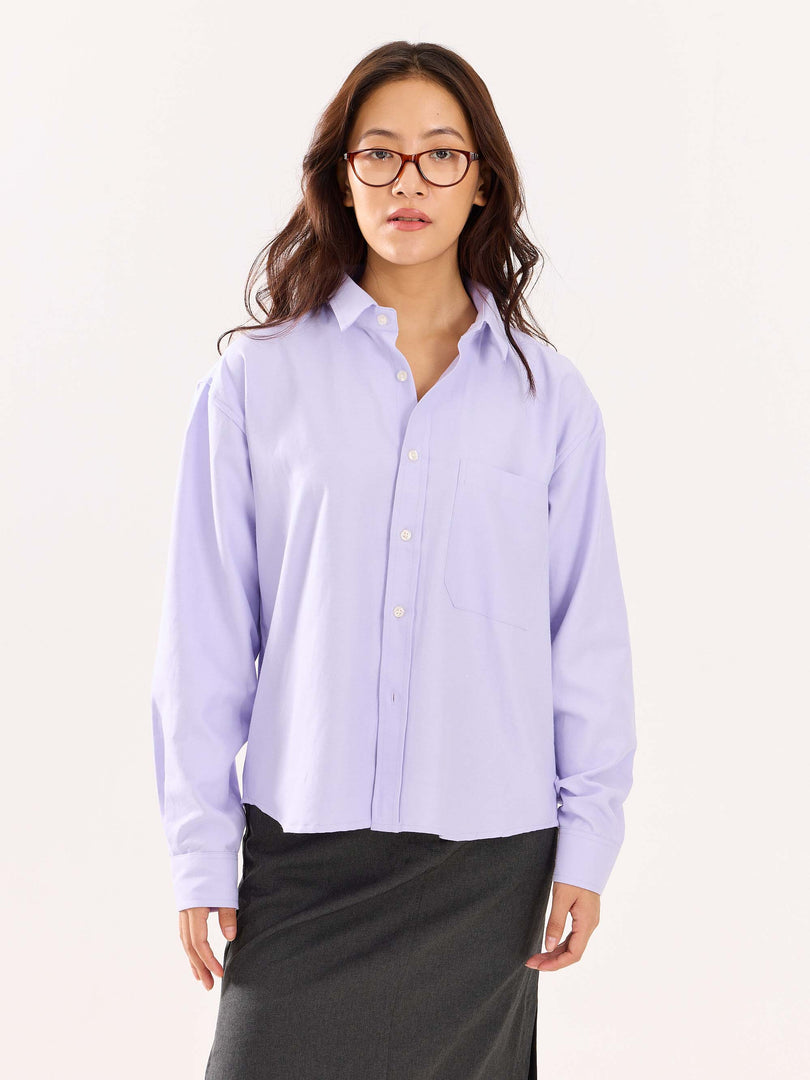 Lavender Oversized Cropped Shirt (Pre-Order)