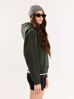 Load image into Gallery viewer, Dark Green Cropped Fit Hoodie ( Pre-Order )