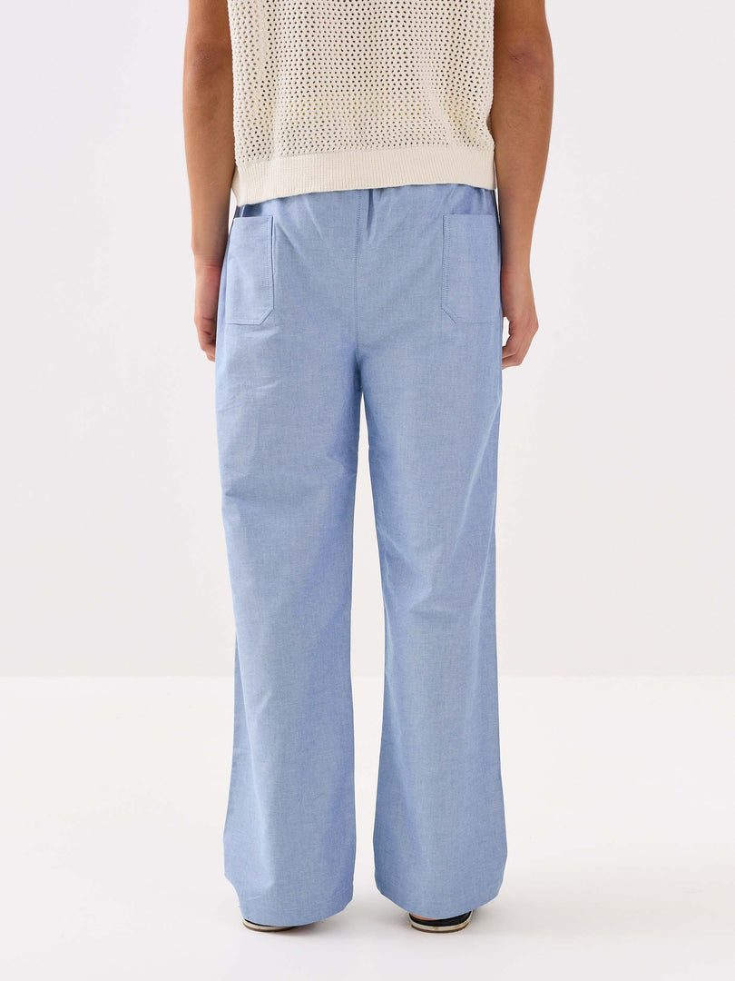 Blue Oxford Pull-on Pants