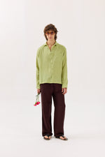 Load image into Gallery viewer, Light Green Gauze Holiday Shirt
