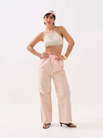 Load image into Gallery viewer, Light Peach Oxford Pull-on Pants
