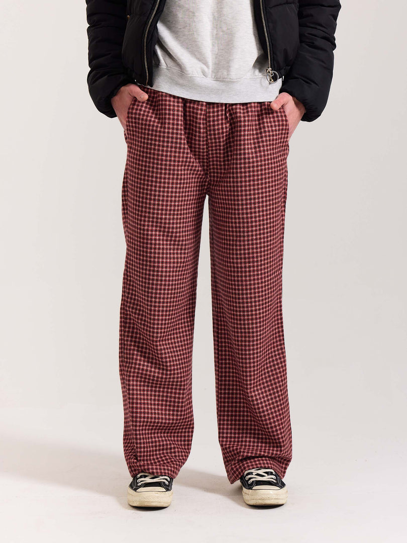 Red Checkered Woolen Pants