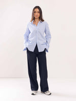 Load image into Gallery viewer, White Poplin Striped Shirt
