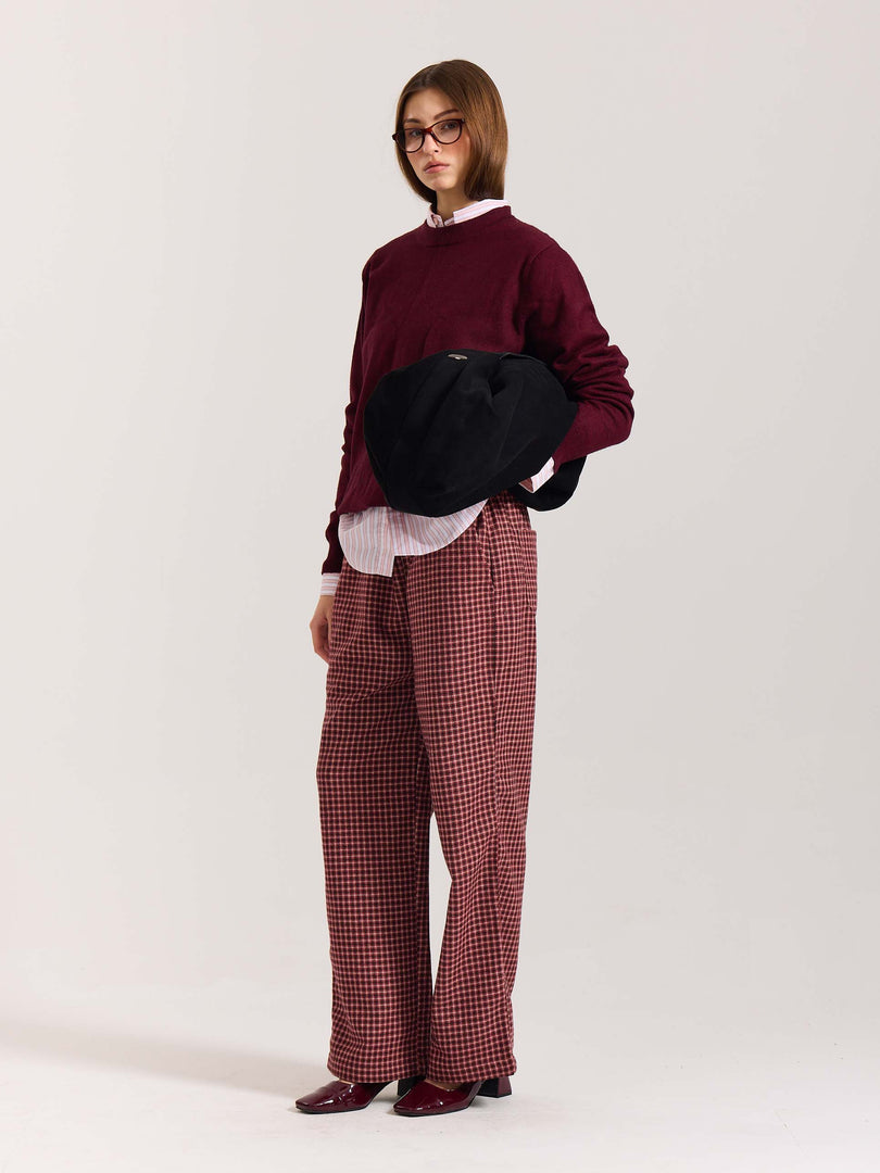 Red Checkered Woolen Pants