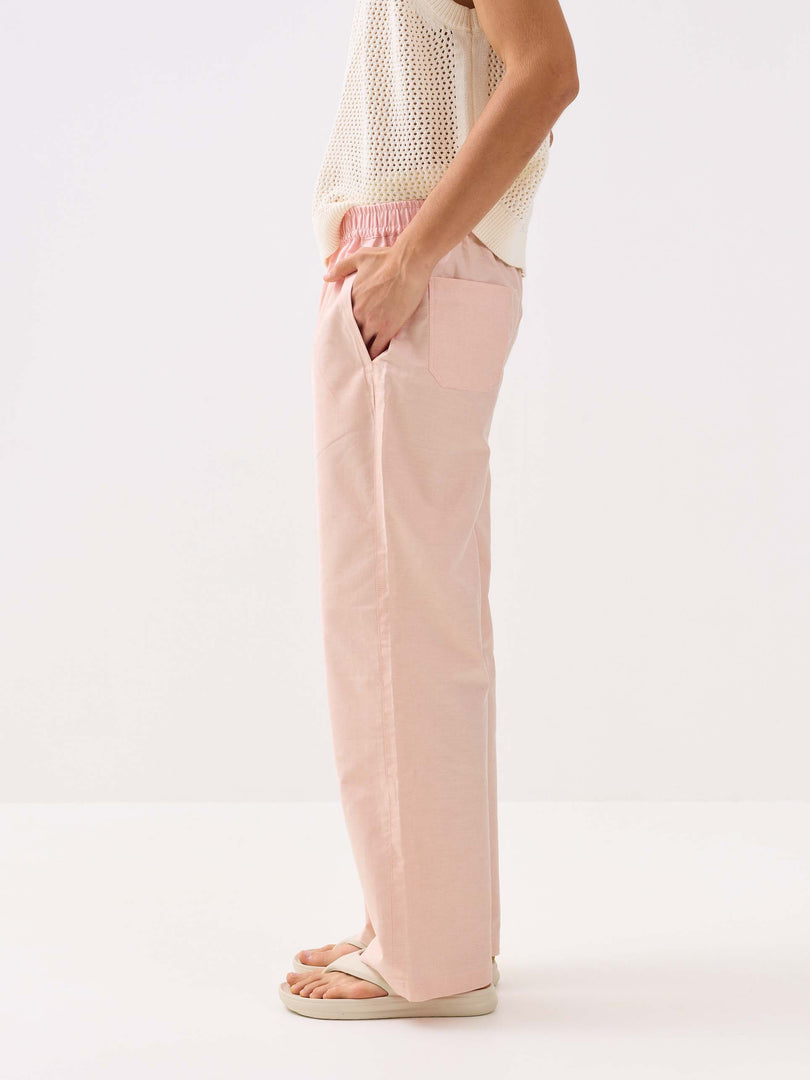 Light Peach Oxford Pull-on Pants