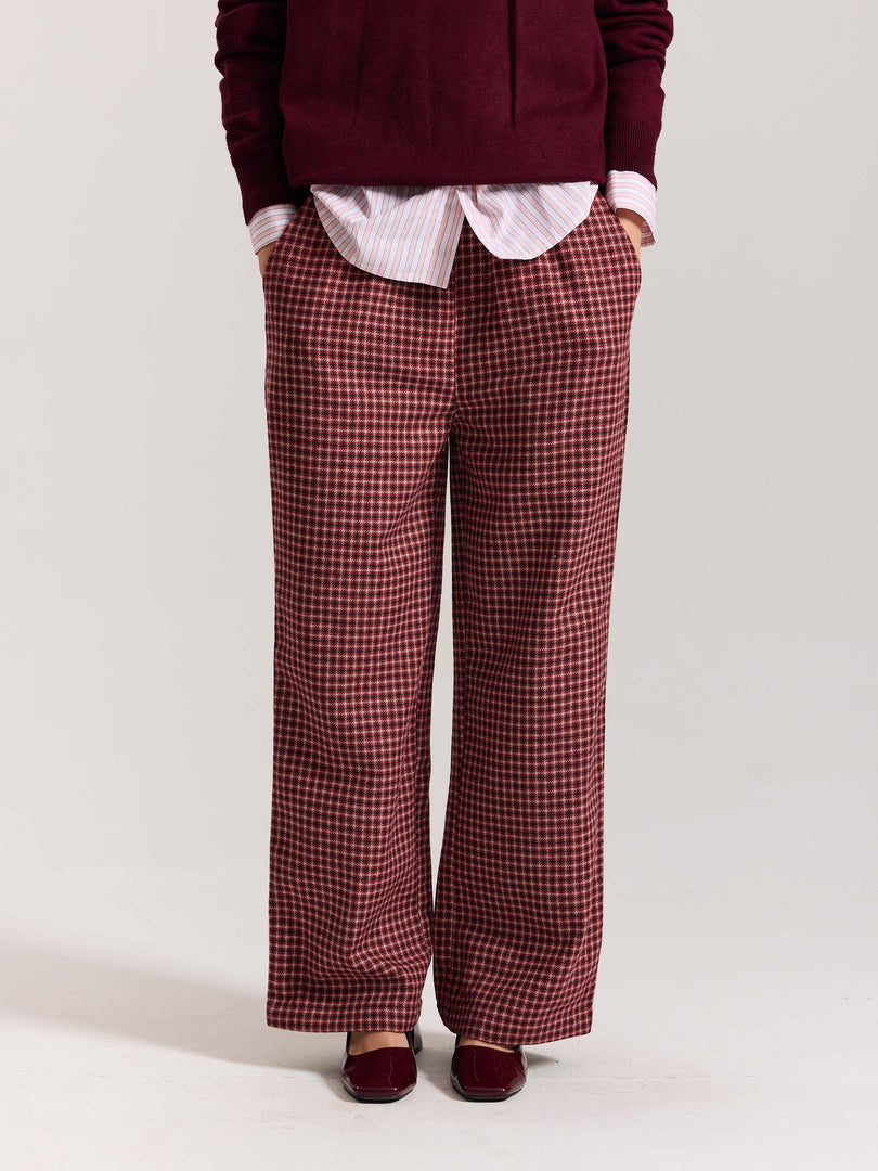 Red Checkered Woolen Pants