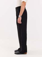 Load image into Gallery viewer, Black Pinstriped Baggy Fit Trousers
