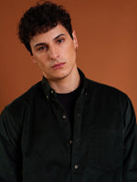 Load image into Gallery viewer, Dark Green Corduroy Shirt
