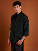 Load image into Gallery viewer, Dark Green Corduroy Shirt

