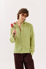 Load image into Gallery viewer, Light Green Gauze Holiday Shirt
