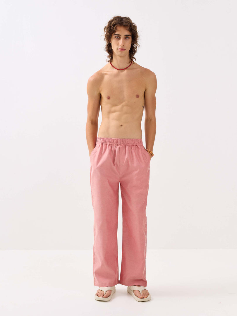 Red Oxford Pull-on Pants