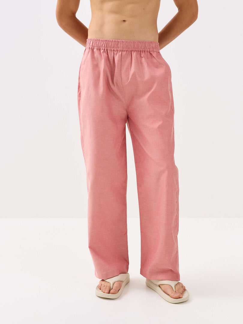 Red Oxford Pull-on Pants