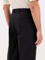Load image into Gallery viewer, Black Pinstriped Baggy Fit Trousers
