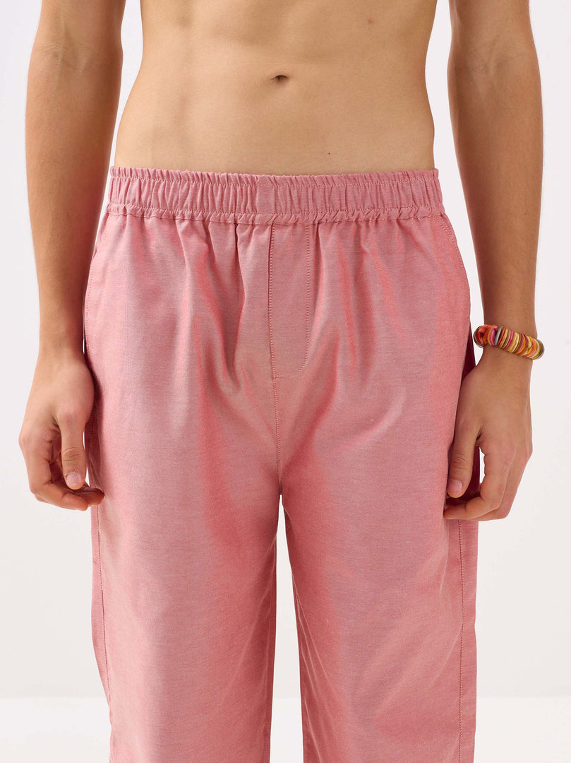 Red Oxford Pull-on Pants