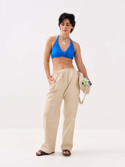 Beige Oxford Pull-on Pants