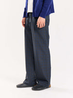 Load image into Gallery viewer, Blue &amp; Grey Checked Baggy Fit Trousers
