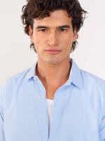Load image into Gallery viewer, Relaxed Fit Blue Striped Shirt
