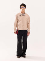 Load image into Gallery viewer, Beige Oversized Cropped Shirt (Pre-Order)
