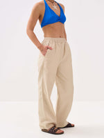 Load image into Gallery viewer, Beige Oxford Pull-on Pants
