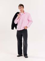 Load image into Gallery viewer, Pink Oversized Cropped Shirt