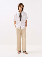 Beige Oxford Pull-on Pants