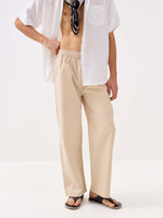 Load image into Gallery viewer, Beige Oxford Pull-on Pants
