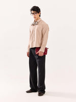 Load image into Gallery viewer, Beige Oversized Cropped Shirt (Pre-Order)
