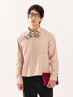 Load image into Gallery viewer, Beige Oversized Cropped Shirt (Pre-Order)
