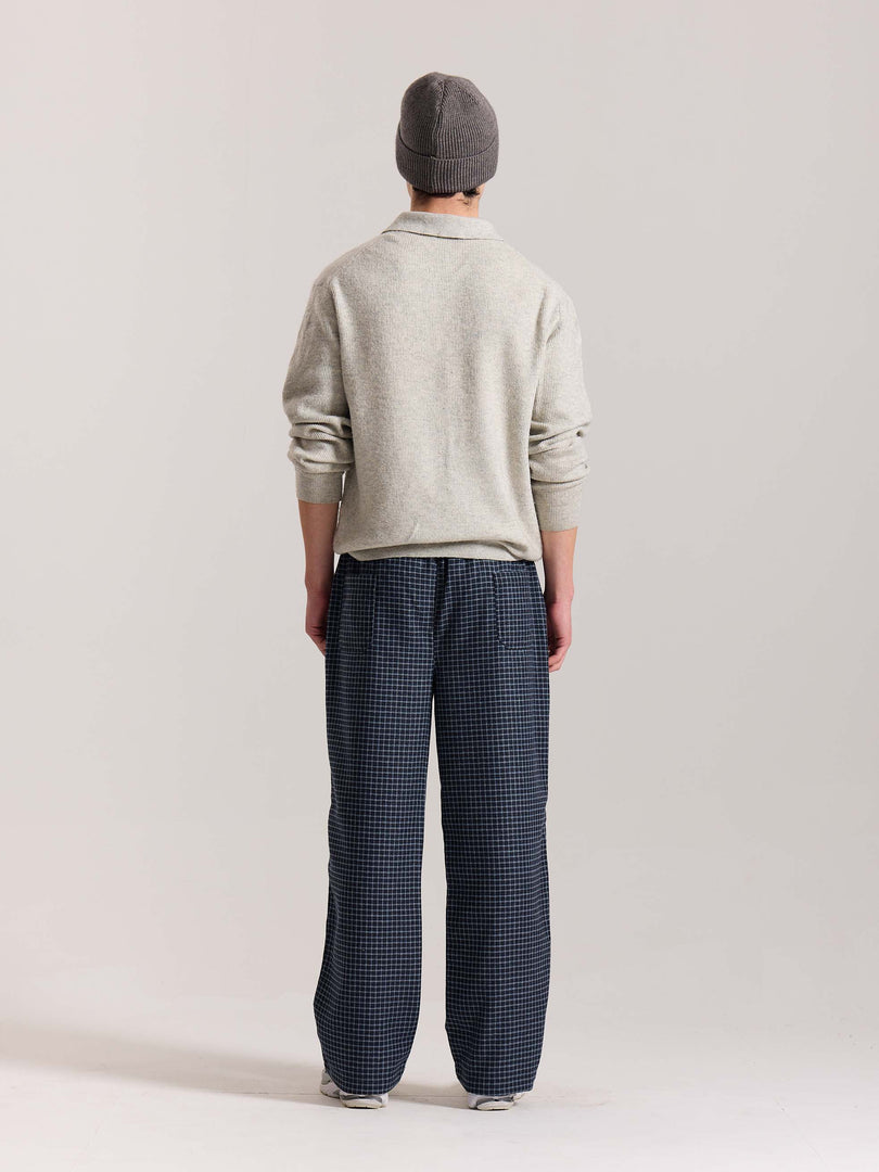 Blue Checkered Woolen Pants