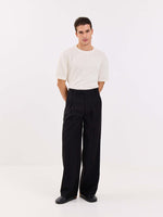 Load image into Gallery viewer, Black Pinstriped Baggy Fit Trousers
